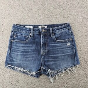VIGOSS Shorts Womens 28 Blue Marley Skinny Distressed Jean Denim Cut Offs Jorts